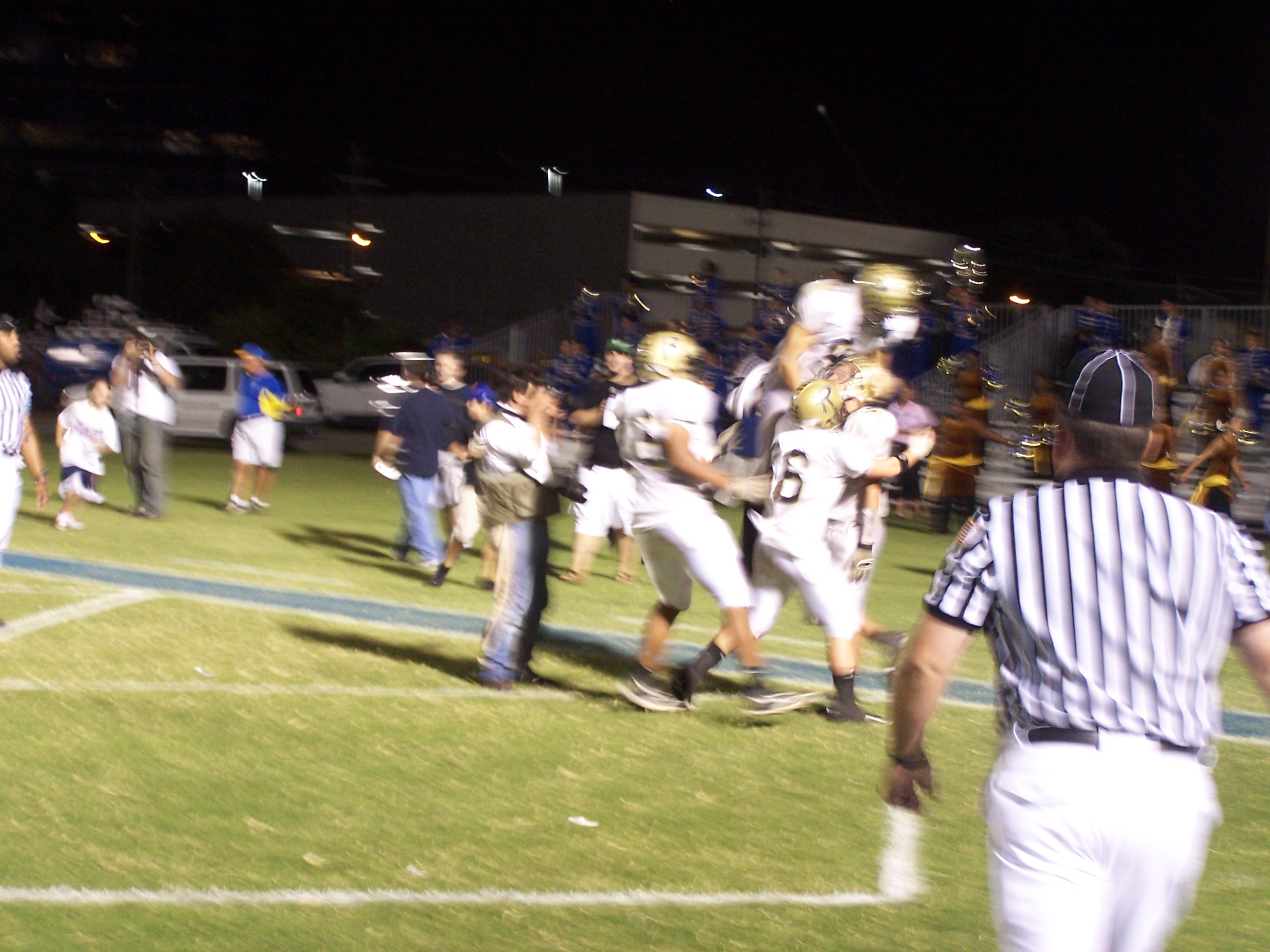 Plant celebrates the winning touchdown